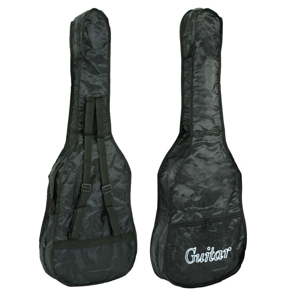 38" Full Size Acoustic Guitar Adult GIGBAG STRAP TUNER Beginner BLACK Child