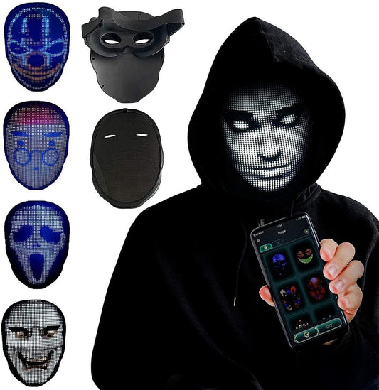 Halloween Full Color LED Luminous Face Changing Mask - Party & Bar Props