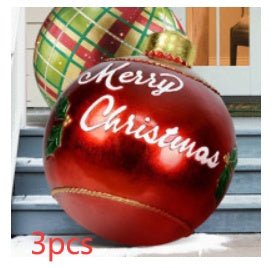 60CM Inflatable Christmas Ornament Ball - Giant Outdoor PVC Decoration for Festive Xmas Trees