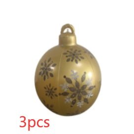 60CM Inflatable Christmas Ornament Ball - Giant Outdoor PVC Decoration for Festive Xmas Trees