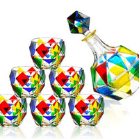 Painted Crystal Glass Liquor Glass Set