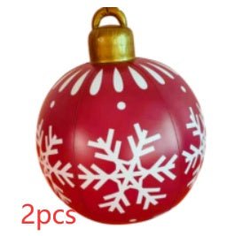60CM Inflatable Christmas Ornament Ball - Giant Outdoor PVC Decoration for Festive Xmas Trees