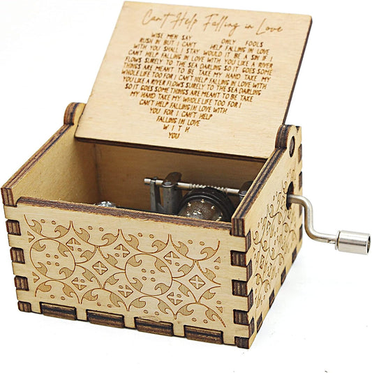 "Can'T Help Falling in Love" Valentine's Wooden Music Box - Valentine's Gift  Amz