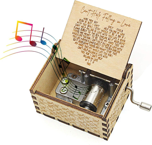 "Can'T Help Falling in Love" Wooden Music Box - Valentine's Gift  Amz Wood
