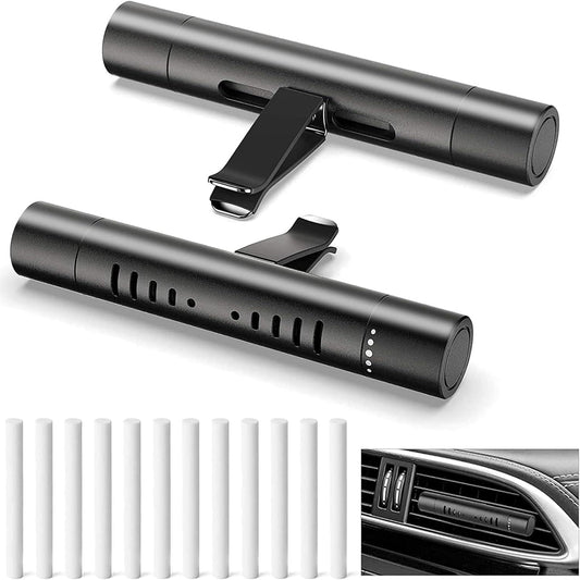 Car Air Fresheners Clip Set with 5 Essential Oil Scents(10Ml Each) 12 Refill Sticks  ebasketonline 2Pcs Black