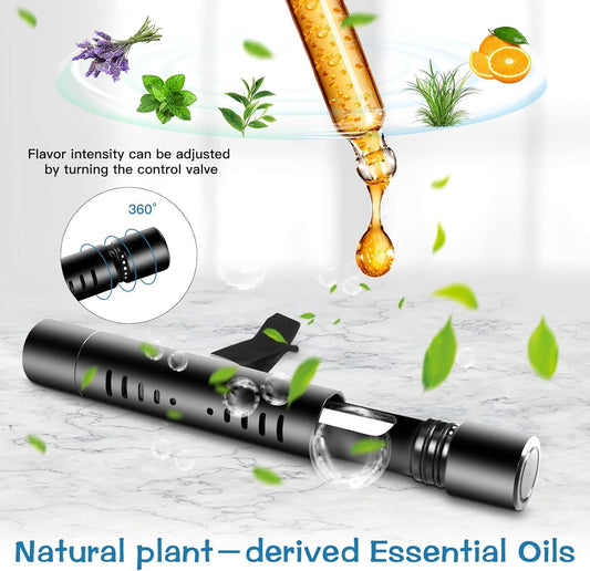 Car Air Fresheners Clip Set with 5 Essential Oil Scents(10Ml Each) 12 Refill Sticks  ebasketonline
