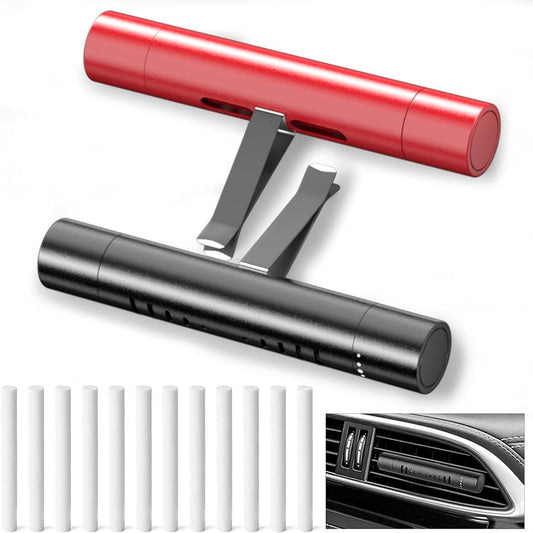 Car Air Fresheners Clip Set with 5 Essential Oil Scents(10Ml Each) 12 Refill Sticks  ebasketonline Black+Red