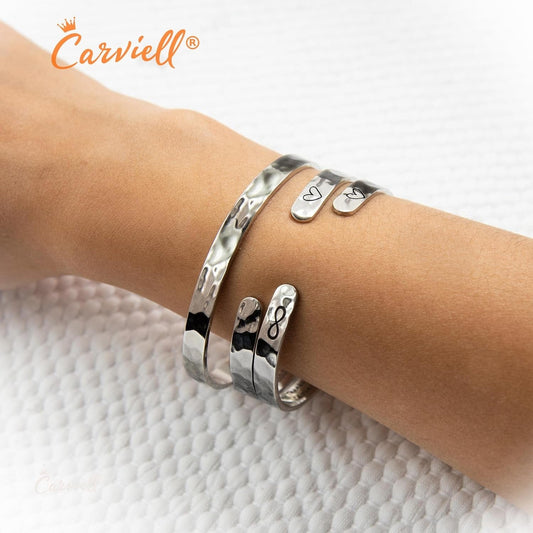 Mom'S Gift - Everything I Am You Helped Me To Be Carviell Hammered Cuff Bracelets for Mother's Day