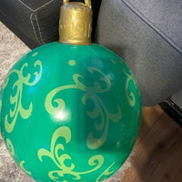 60CM Inflatable Christmas Ornament Ball - Giant Outdoor PVC Decoration for Festive Xmas Trees