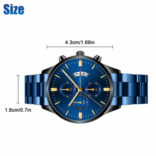 Classic Stainless Steel Quartz Men's Waterproof Relojes De Hombre Wristwatch Watches redtagtown