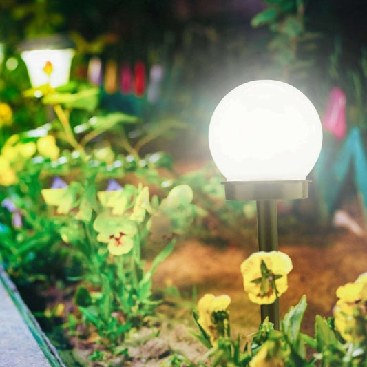 Cold White Solar Pathway Lights for Garden, Lawn, Patio, and Landscape - Decorative Ball Design for Outdoor Lighting outdoor lights hiparts