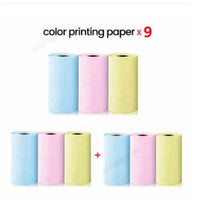 Blue pink yellow x3 / USB Compact Bluetooth Thermal Label and Photo Printer - Portable, Mini Wireless Printer for Home, Students, and Price Tag Labeling