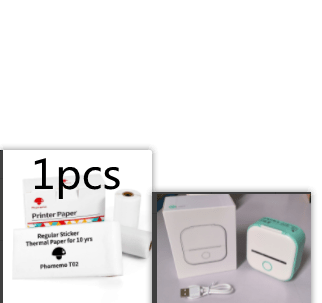 Green Set1 Compact Bluetooth Thermal Label and Photo Printer - Portable, Mini Wireless Printer for Home, Students, and Price Tag Labeling