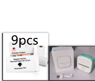 Green Set4 Compact Bluetooth Thermal Label and Photo Printer - Portable, Mini Wireless Printer for Home, Students, and Price Tag Labeling