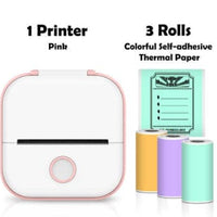 Pink and Style C Compact Bluetooth Thermal Label and Photo Printer - Portable, Mini Wireless Printer for Home, Students, and Price Tag Labeling