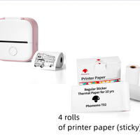 Pink set Compact Bluetooth Thermal Label and Photo Printer - Portable, Mini Wireless Printer for Home, Students, and Price Tag Labeling