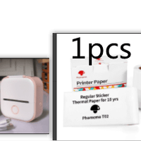 Pink Set1 Compact Bluetooth Thermal Label and Photo Printer - Portable, Mini Wireless Printer for Home, Students, and Price Tag Labeling