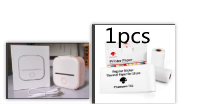 Pink Set1 Compact Bluetooth Thermal Label and Photo Printer - Portable, Mini Wireless Printer for Home, Students, and Price Tag Labeling