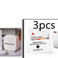Pink Set2 Compact Bluetooth Thermal Label and Photo Printer - Portable, Mini Wireless Printer for Home, Students, and Price Tag Labeling