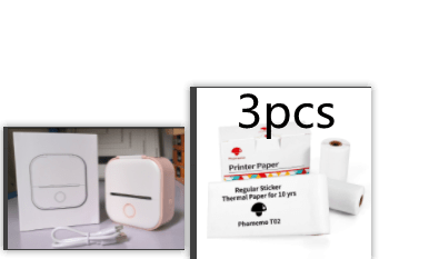 Pink Set2 Compact Bluetooth Thermal Label and Photo Printer - Portable, Mini Wireless Printer for Home, Students, and Price Tag Labeling