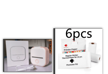Pink Set3 Compact Bluetooth Thermal Label and Photo Printer - Portable, Mini Wireless Printer for Home, Students, and Price Tag Labeling