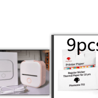 Pink Set4 Compact Bluetooth Thermal Label and Photo Printer - Portable, Mini Wireless Printer for Home, Students, and Price Tag Labeling