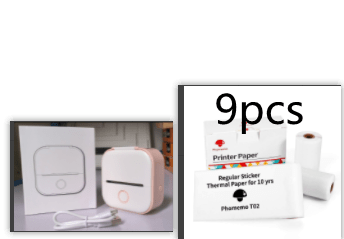 Pink Set4 Compact Bluetooth Thermal Label and Photo Printer - Portable, Mini Wireless Printer for Home, Students, and Price Tag Labeling
