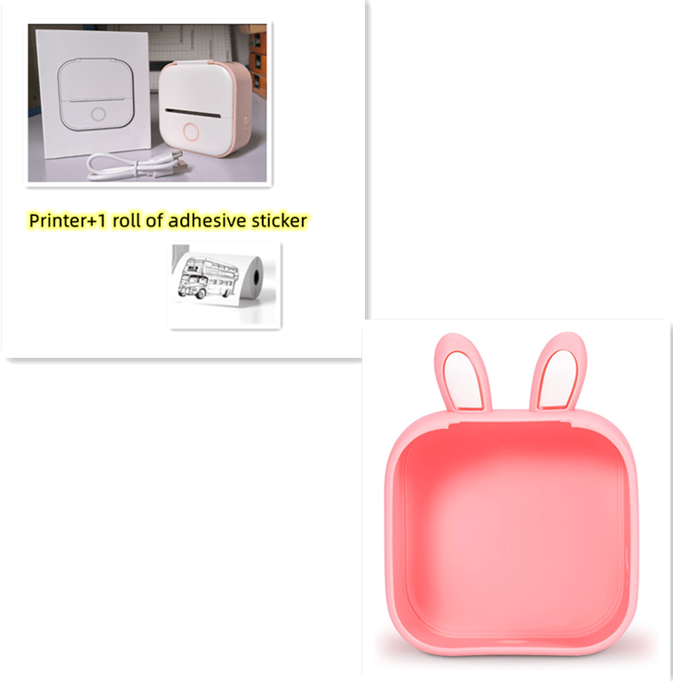 Pink SetD Compact Bluetooth Thermal Label and Photo Printer - Portable, Mini Wireless Printer for Home, Students, and Price Tag Labeling