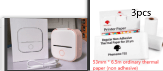 Pinkset2. Compact Bluetooth Thermal Label and Photo Printer - Portable, Mini Wireless Printer for Home, Students, and Price Tag Labeling