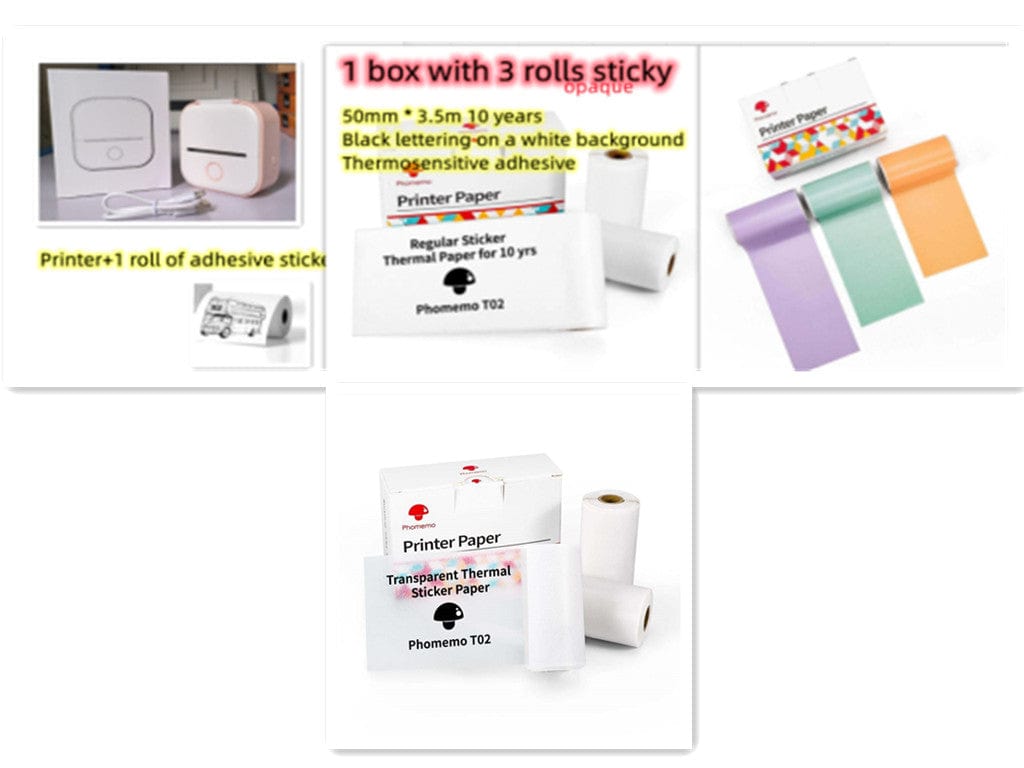 Set10 Compact Bluetooth Thermal Label and Photo Printer - Portable, Mini Wireless Printer for Home, Students, and Price Tag Labeling