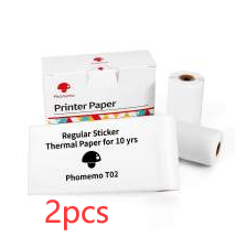Style A 2pcs / USB Compact Bluetooth Thermal Label and Photo Printer - Portable, Mini Wireless Printer for Home, Students, and Price Tag Labeling