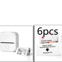 White Set3 / USB Compact Bluetooth Thermal Label and Photo Printer - Portable, Mini Wireless Printer for Home, Students, and Price Tag Labeling