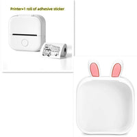 White SetD / USB Compact Bluetooth Thermal Label and Photo Printer - Portable, Mini Wireless Printer for Home, Students, and Price Tag Labeling