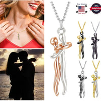 Couple Affectionate Hug Embrace Pendant Necklace Women Valentine'S Day Gifts US