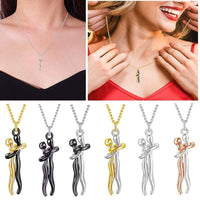 Couple Affectionate Hug Embrace Pendant Necklace Women Valentine'S Day Gifts US
