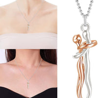 Couple Affectionate Hug Embrace Pendant Necklace Women Valentine'S Day Gifts US