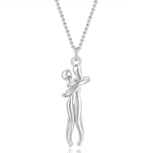 Couple Affectionate Hug Embrace Pendant Necklace Women Valentine'S Day Gifts US