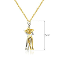 Gold  Silver Couple Affectionate Hug Embrace Pendant Necklace Women Valentine'S Day Gifts US