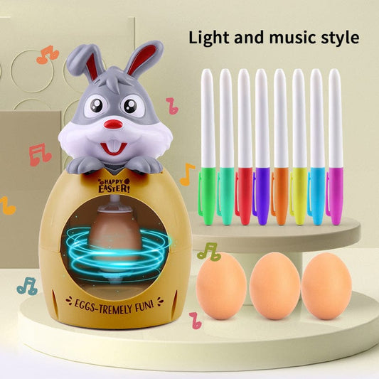 Grey brown / With lamp Creative Easter Egg Decorating Kit: DIY Coloring and Painting Fun for Boys and Girls - Multicolor with Sound and Light Delights