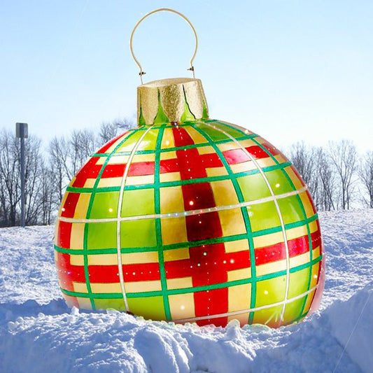 60CM Inflatable Christmas Ornament Ball - Giant Outdoor PVC Decoration for Festive Xmas Trees