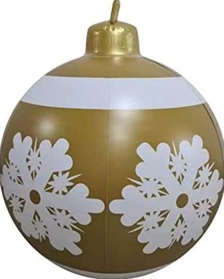 60CM Inflatable Christmas Ornament Ball - Giant Outdoor PVC Decoration for Festive Xmas Trees