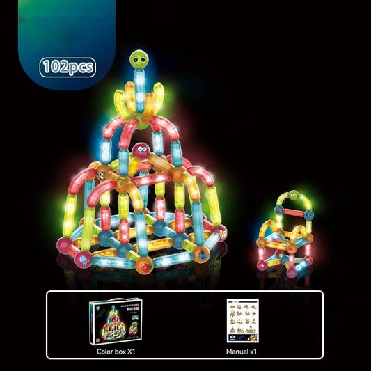 3003 Magnetic Rods 102PCs DIY Assembling Three-dimensional Modeling Children's Educational Toys