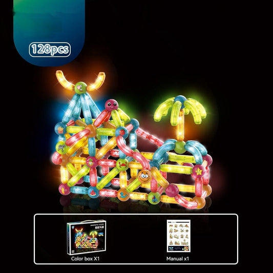 3005 Magnetic Rods 128pcs DIY Assembling Three-dimensional Modeling Children's Educational Toys