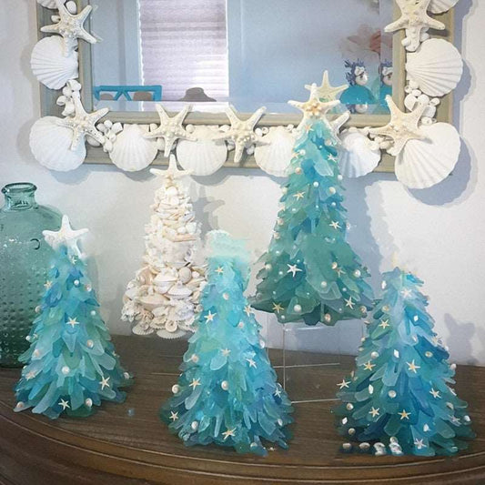 Blue / Kits DIY Blue Christmas Tree Glass Uniquely Creative Holiday Decor