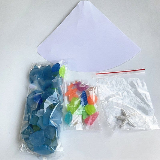 Blue / Kits DIY Blue Christmas Tree Glass Uniquely Creative Holiday Decor