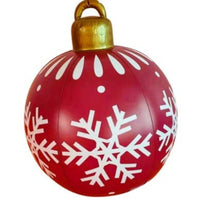 60CM Inflatable Christmas Ornament Ball - Giant Outdoor PVC Decoration for Festive Xmas Trees