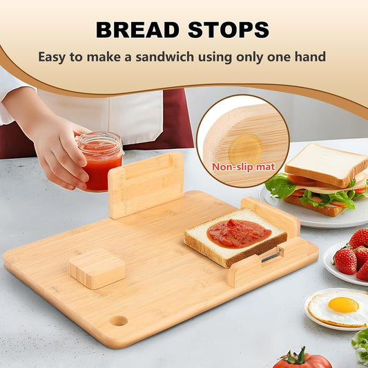Adaptive One-Handed Bamboo Cutting Board with Spikes & Grater