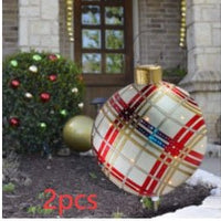 60CM Inflatable Christmas Ornament Ball - Giant Outdoor PVC Decoration for Festive Xmas Trees