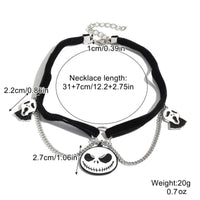Halloween Pendant Necklace with Bat, Ghost, Skull, and Pumpkin