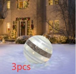 60CM Inflatable Christmas Ornament Ball - Giant Outdoor PVC Decoration for Festive Xmas Trees